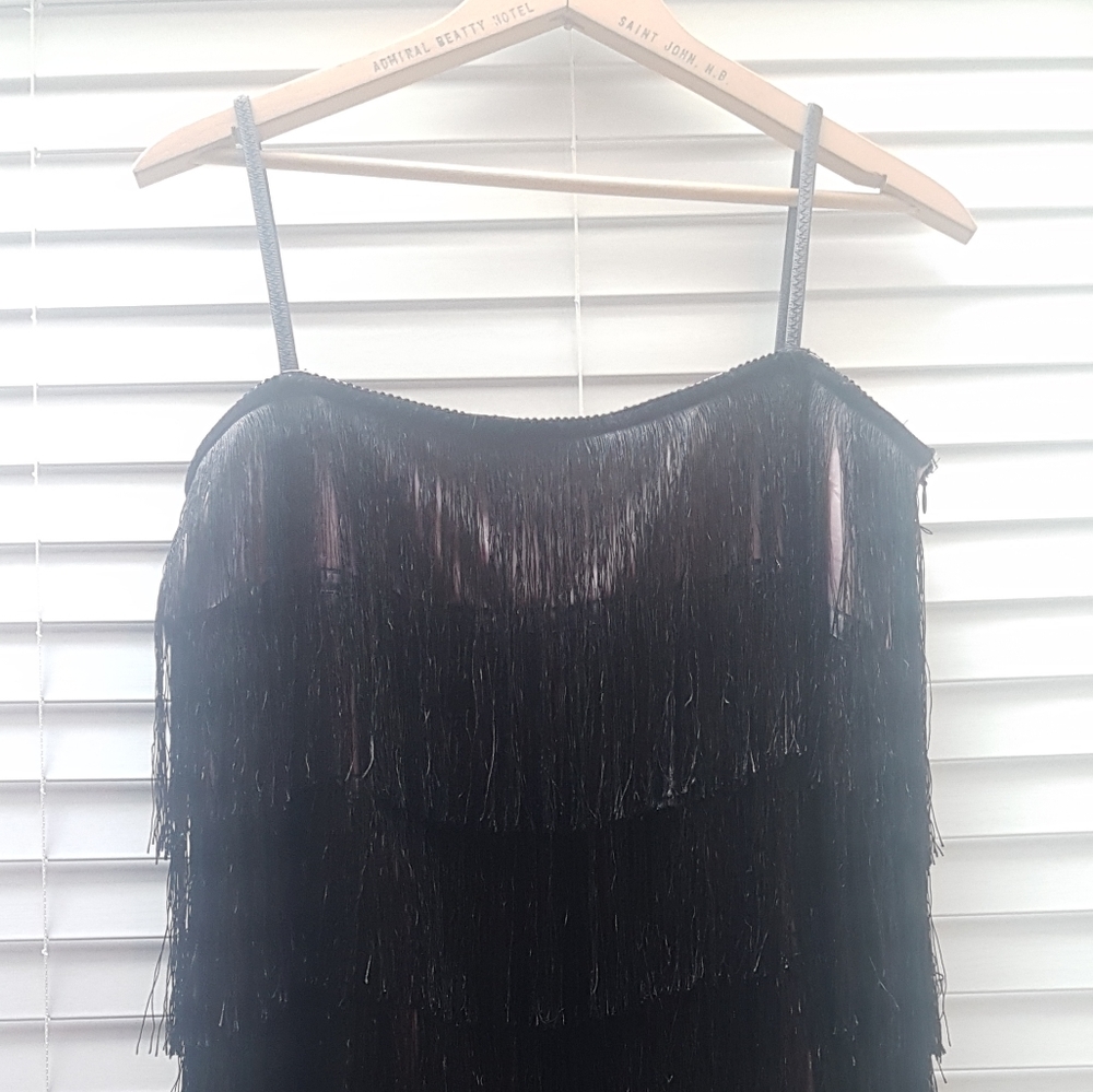 Size M/L Pheonix Feathers fringed go-go dress